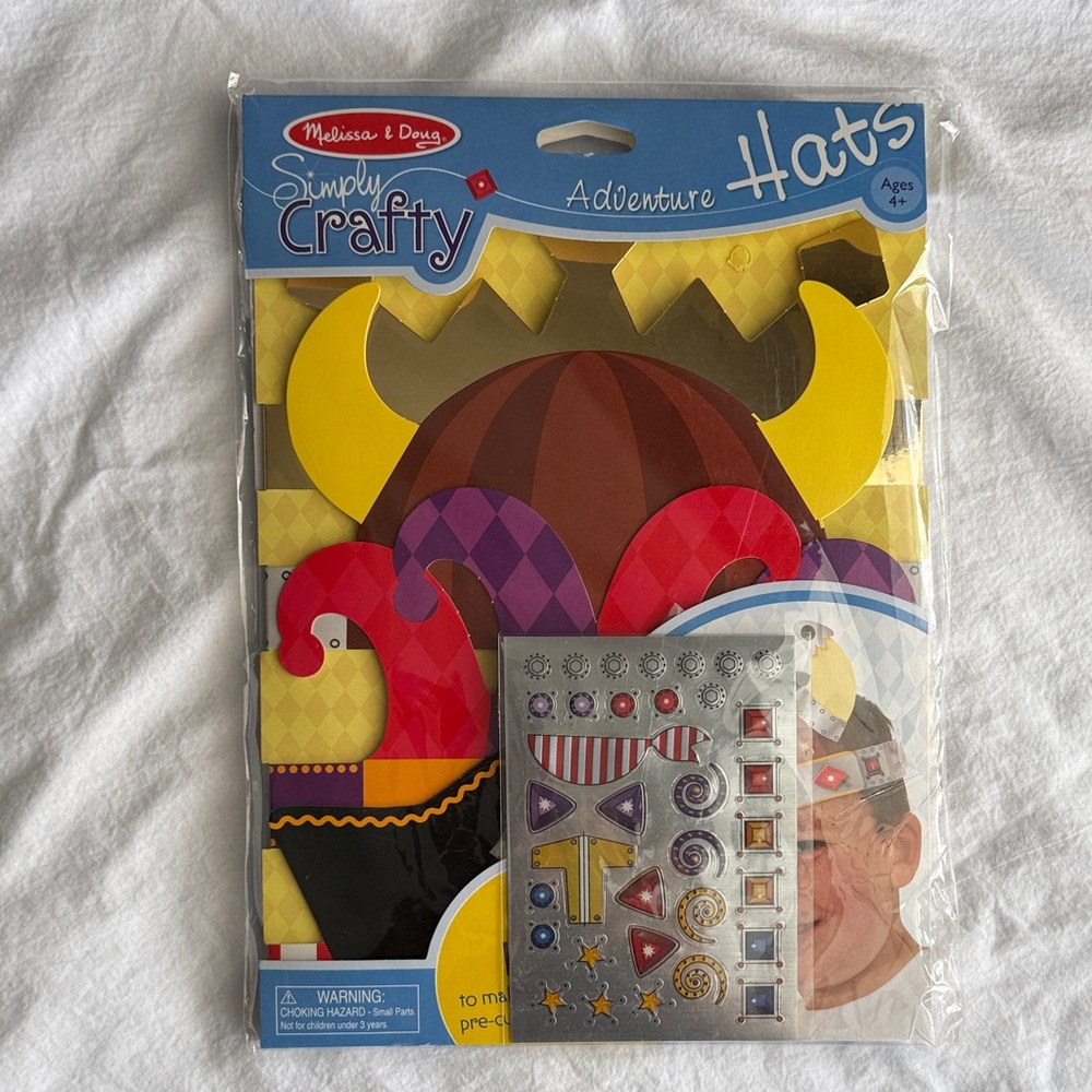 Melissa & Doug Crafty Adventure Hat Kit - Yellow, Red, Purple, Brown